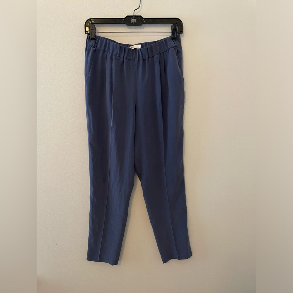 Equipment Blue Silk Trousers with Elastic Waist